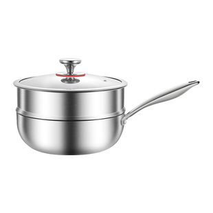 食品级加厚316不锈钢平底炒锅不粘锅家用电磁炉无涂层加深炒菜锅