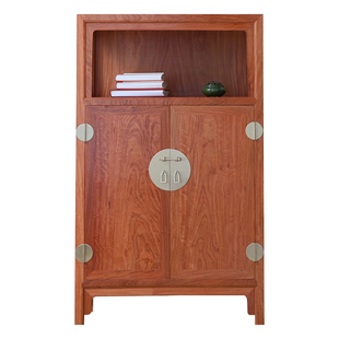 缅甸花梨木万历柜明式红木小亮格柜大果紫檀小型茶叶柜置物柜