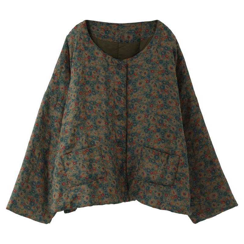 冬季妈妈装保暖碎花棉衣印花棉服