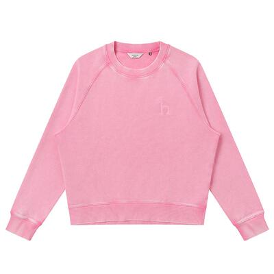 【商场同款】Hazzys哈吉斯圆领长袖卫衣女2026春新款宽松休闲上衣