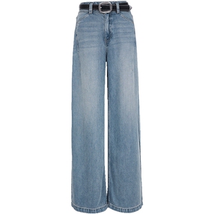 ONLY2026春季新款莱赛尔柔软复古水洗腰带装饰宽松直筒裤牛仔裤女