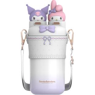 包邮三丽鸥保温杯库洛米高颜值316不锈钢儿童学生便携双饮水杯子