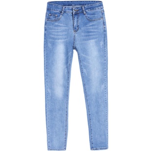 高腰牛仔裤女春秋2025新款小脚铅笔裤女紧身显瘦显高弹力加绒长裤