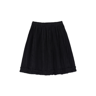 「MISAZ」 面料超特别~立体花边显瘦短裙 不规则褶皱坑纹半身裙