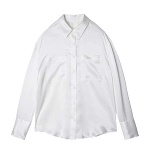 林珍娜NANA同款早秋小众设计感交叉白衬衫灯笼袖复古百搭韩版衬衣