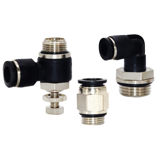 气动快速气管快插接头PL6-G01带密封圈PC8-G02-G03节流阀SL调速阀