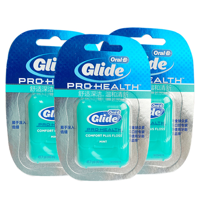 欧乐B牙线宽扁形薄荷牙缝线温和