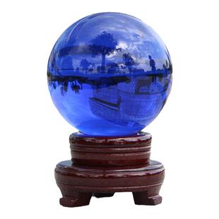 勇气蓝色水晶风水球客厅玄关卧室书桌升学送礼家居装饰智慧蓝摆件