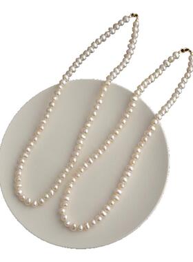 5.5-6mm椭圆天然淡水珍珠项链