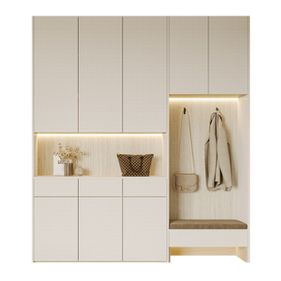 欧派鞋柜定制入户鞋柜家用门口定制玄关柜一体客厅隔断柜简约