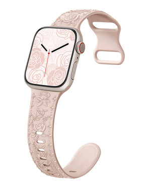 iwatch表带硅胶浮雕玫瑰