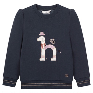 【新年】hazzys哈吉斯童装女童卫衣2025冬中大童短绒舒适保暖上衣