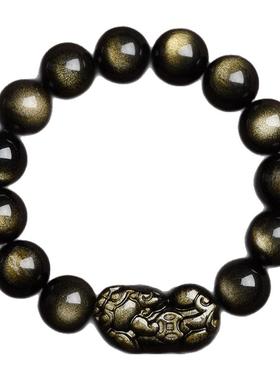 男女黑曜石手串招财转运