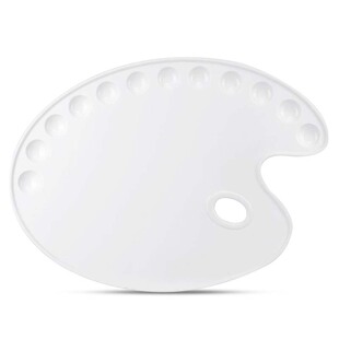 得力美术生专用调色板塑料颜料盘大号专业油画颜料板丙烯水粉水彩油画棒国画儿童画画颜料碟绘画板染料盘便携