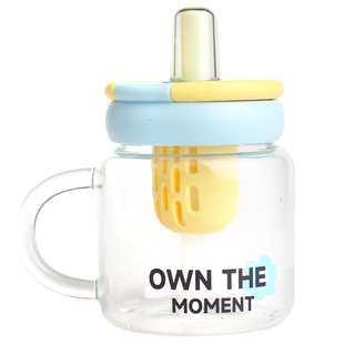 耐高温吸管玻璃水杯女2025新款高颜值大容量办公室茶水分离泡茶杯