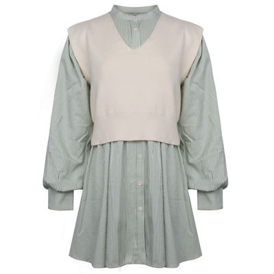 两件套甜美日系针织马夹