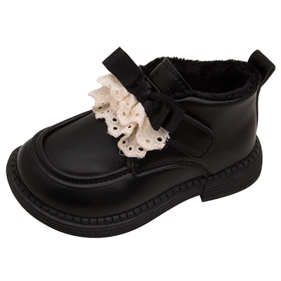 冬款儿童女二棉加绒公主皮鞋