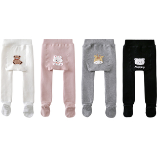 婴儿连裤袜冬季加厚加绒棉宝宝打底裤白色裤袜女童秋冬儿童打底袜