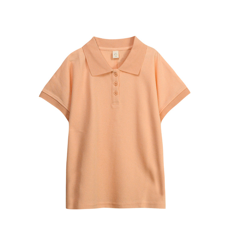 夏季女装桔色短袖polo衫t恤上衣