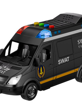 可开门超大号儿童特警玩具车