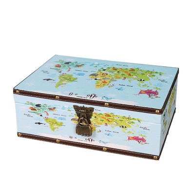 木盒带锁证件大号收纳盒储物箱