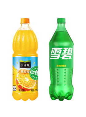 雪碧1.25L+果粒橙1.25L组合装大瓶聚餐碳酸饮料饮品正品包装包邮m