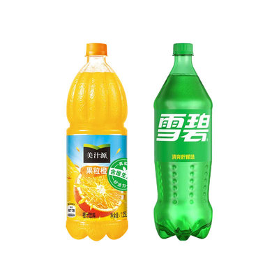 雪碧1.25L+果粒橙1.25L组合装大瓶聚餐碳酸饮料饮品正品包装包邮
