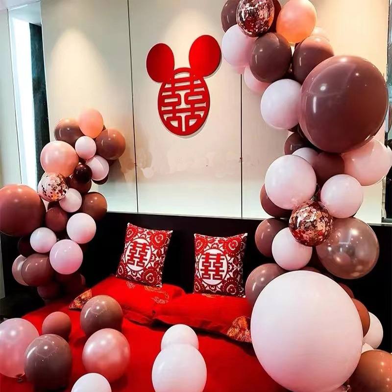 婚房布置气球套装男方气球结婚房装饰求婚女方婚庆婚喜字用品装饰