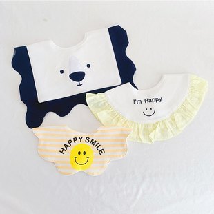 ins韩版 婴儿围嘴宝宝口水巾柔软棉质围兜潮流周岁口水兜 秋冬款