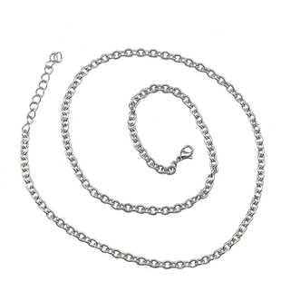 钛钢防水O形十字链粗细diy配链单链条百搭项链单链条配链衣服链