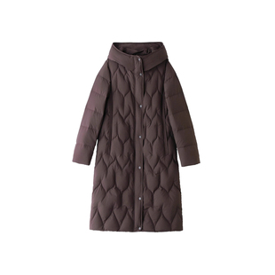 品牌正品高充绒量90白鸭绒加厚品羽绒服女冬哈尔滨抽带中长款保暖