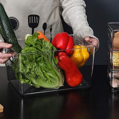 厨房冰箱柜收纳盒抽屉式冷冻室篮专用储藏筐肉类收纳盒箱整理神器