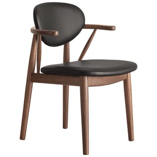 源氏木语西物实木餐椅家用餐厅可悬挂扶手椅简约软包带靠背椅子