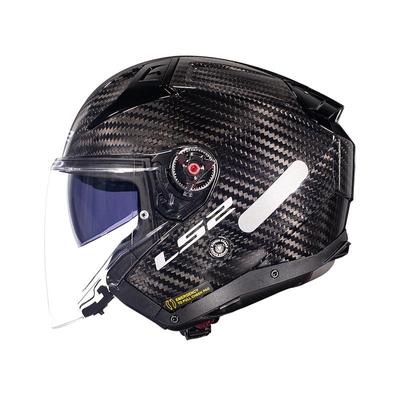 LS2碳纤维摩托车电动车双镜半盔