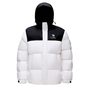 骆驼羽绒服女2025冬季新款热反射升温保暖加厚连帽面包服短款外套