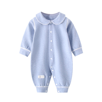 柠檬爬爬婴儿连体衣春秋季宝宝衣服婴儿长袖哈衣外出可爱花纹锦簇