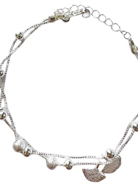 银手链s925银女士2025新款流行三生有幸银杏叶设计超好看银手链女