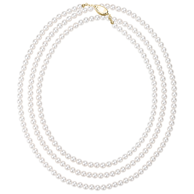 桑蕾三层长款仿珍珠项链