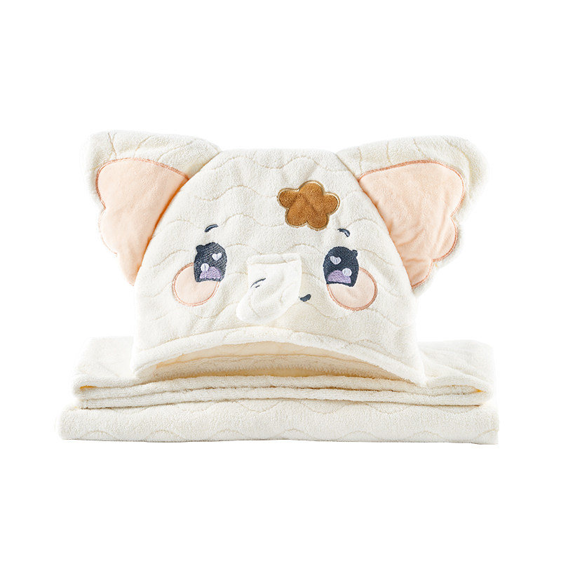 欧孕儿童浴巾斗篷浴袍可穿式宝宝婴儿带帽小象珊瑚绒男女童四季