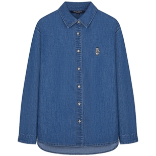 TeenieWeenie小熊女装衬衫秋季宽松舒适简约刺绣牛仔衬衣外套上衣