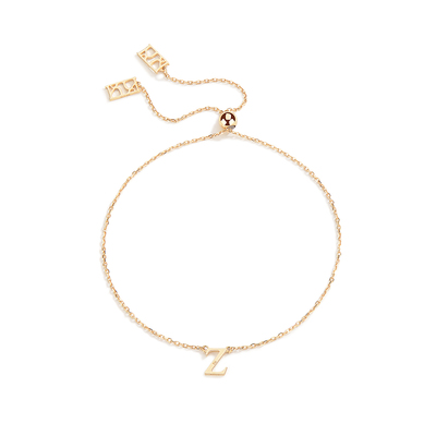 KKLUE18K素金手链定制字母不褪色