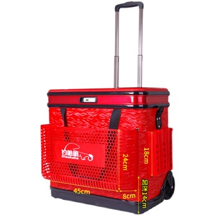 新款钓鱼拉杆箱大轮硬盖可坐钓鱼桶多功能鱼桶拉杆桶鱼护桶装鱼桶