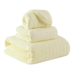 大浴巾三件套情侣款一对2025新款大人女高级比纯棉吸水毛巾干发帽