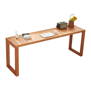 全实木书桌简约现代窄桌双人长条桌家用靠墙小户型阳台办公电脑桌