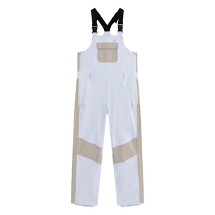 nowinsnow滑雪背带裤男款3L全压胶防风防水宽松单板抗寒白色雪裤