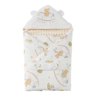 童泰婴儿包被纯棉夹棉初生宝宝抱被新生儿豆豆绒厚冬外出抱毯盖毯