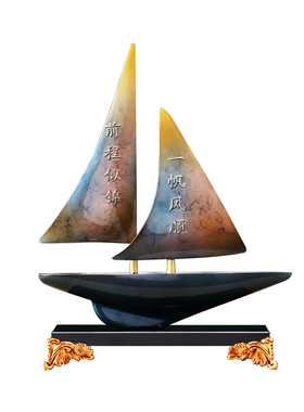 【一帆风顺】高端大气办公室摆件