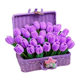 扭扭棒花束手工diy材料包全套毛根超密发夹马卡龙加密儿童小学生幼儿园纽棒套装工具高级妞妞棒套装礼盒女孩