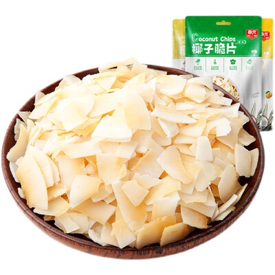 海南特产春光椰子片脆片原味芒果味榴莲味海盐味烤椰子肉脆块薄脆