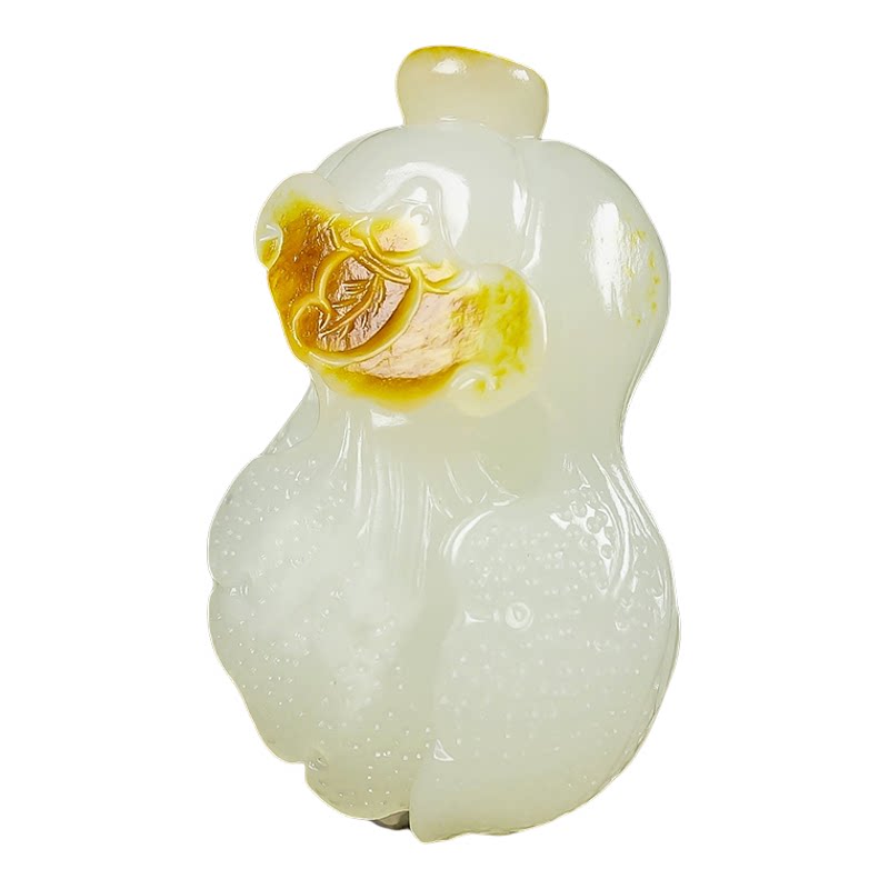 和田玉玉白菜蝙蝠挂件招财纳福